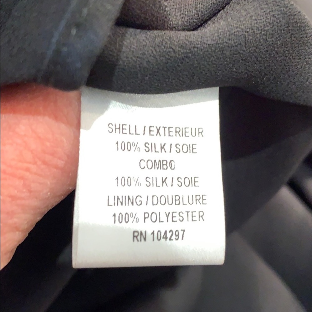MILLY VNTG black/cream silk dress w/bow/cummerbund - Picture 7 of 8